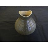 A Royal Doulton studio pottery vase of bulbous form, having impressed triangular design, printed