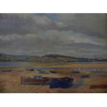 British School (20th Century) - coastal scene titled 'Boats at Exmouth', indistinctly signed