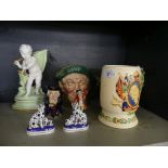 A mixed lot comprising a Fieldings Crown Devon musical jug produced for the coronation of George VI,