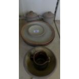 A mixed lot of Leech Domestic studio pottery comprising plates, covered dishes, bowls etc.