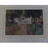 Graham Petrie (ROI 1859-1940) - 'In the Local Village', watercolour, signed lower right, framed