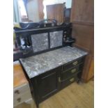 A painted Victorian marble top washstand