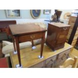 An Edwardian mahogany occasional table with single drawer together with an Edwardian mahogany coal