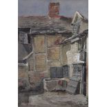 Christina Paterson Ross, RSW (1843-1906) 'Courtyard' watercolour, signed and dated 1872, 24x16cm,