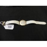 A 9ct gold Mappin & Webb Gentleman's watch the silvered dial with Roman numerals, diameter of case