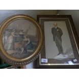 A framed Spy print together with an oval framed print September (2)