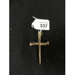 A cross pendant The cross pendant with hoop surmount, weight approx. 15.4g. CONDITION REPORT: