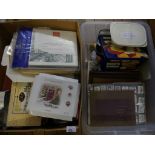 Two boxes containing a range of various British Commonwealth and World stamps, both in albums and