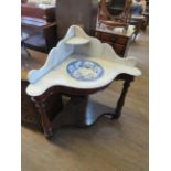 A Victorian mahogany marble top corner washstand