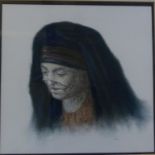 Easa Ali (20th Century) - 'Rembrandt's Mother', pastel, signed, 29.5x30.5cm, inset within gilt frame