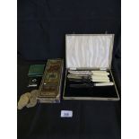 A mixed lot comprising various British and American coinage, cased cutlery, Festival of Britain