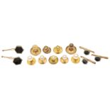 A selection of gents jewellery To include cultured pearl dress studs, polished dress studs and