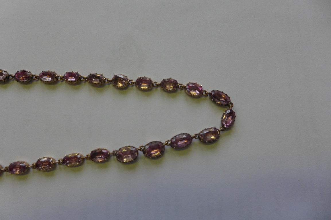 An early Victorian foil back topaz rivière necklace, circa 1840 The graduated oval shaped topaz - Image 11 of 15