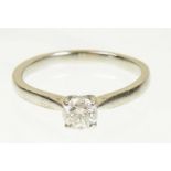 A platinum diamond single stone ring The brilliant cut diamond within a four claw setting, estimated