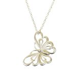 A Tiffany & Co. butterfly pendant The openwork butterfly pendant suspended from a trace link