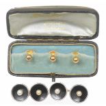 A selection of gents jewellery To include a cased set of 9ct gold dress studs, together with a