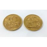 Two King Edward VII gold half sovereigns London Mint dated 1902 and 1909 (2)