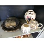 A mixed lot comprising a retro Sadler teapot decorated with The Old Coach House York together with a