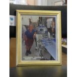 Star Wars interest: Kenny Baker (1934-2016) Ink signed photograph depicting Kenny beside R2-D2