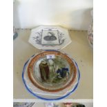 A mixed lot of ceramics comprising Queen Victoria octagonal plates, Adams Shakesphere plate and a