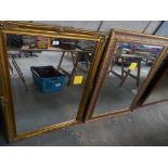 Two modern gilt framed rectangular wall mirrors Each with a bevelled mirrored plate.