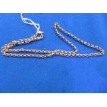 A 9ct gold chain necklace The belcher link chain with a spring clasp, hallmarks for Birmingham,
