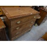 An early 19th century mahogany chest of four long drawers.