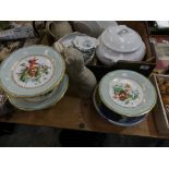 A large collection of various ceramics Including a part Copeland desert service, various plates,