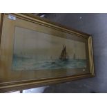 ES Weedon, a framed watercolour Depicting sailing boats, signed lower left corner.