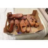 Four pairs of men's leather shoes Including brogues.