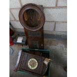 A collection of clock parts and clock cases To include a Victorian bracket clock with 12cm dial, a