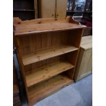 A Modern pine freestanding open bookcase.