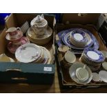 A large collection of ceramics Including Chinese plates, Wedgwood pattern plates, milk jug and bowl,