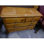 A Victorian pine chest of two short and two long drawers.