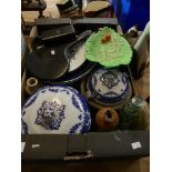 A large collection of various ceramics Including Carltonware dish, blue and white tureens, glass