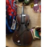 A 20th Century violin Without case, along with various collection of violin related ephemera.