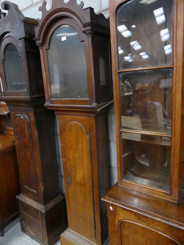 An 18th Century oak long case clock case