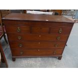 A Georgian mahogany Scottish chest of drawers With three short drawers over three long drawers