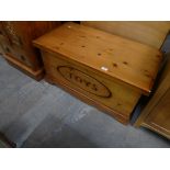 A Modern pine toy chest