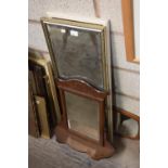 Four assorted mirrors to include a Victorian walnut mirror.