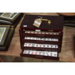 A cased Mahjong set.