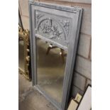 A late 19th Century French silvered wall mirror.