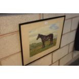 DM & EM Alderson 'Coulters Hill', 'Study of a Horse in a rural landscape, dated 1931, watercolour.