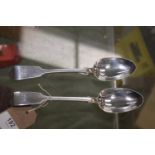 A Pair of Victorian silver table spoons, London 1857.