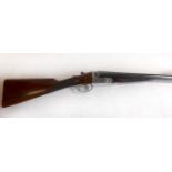 A BSA side by side non-ejector 12 bore shotgun 76cm barrels, serial no. 1286, 14 inch stock