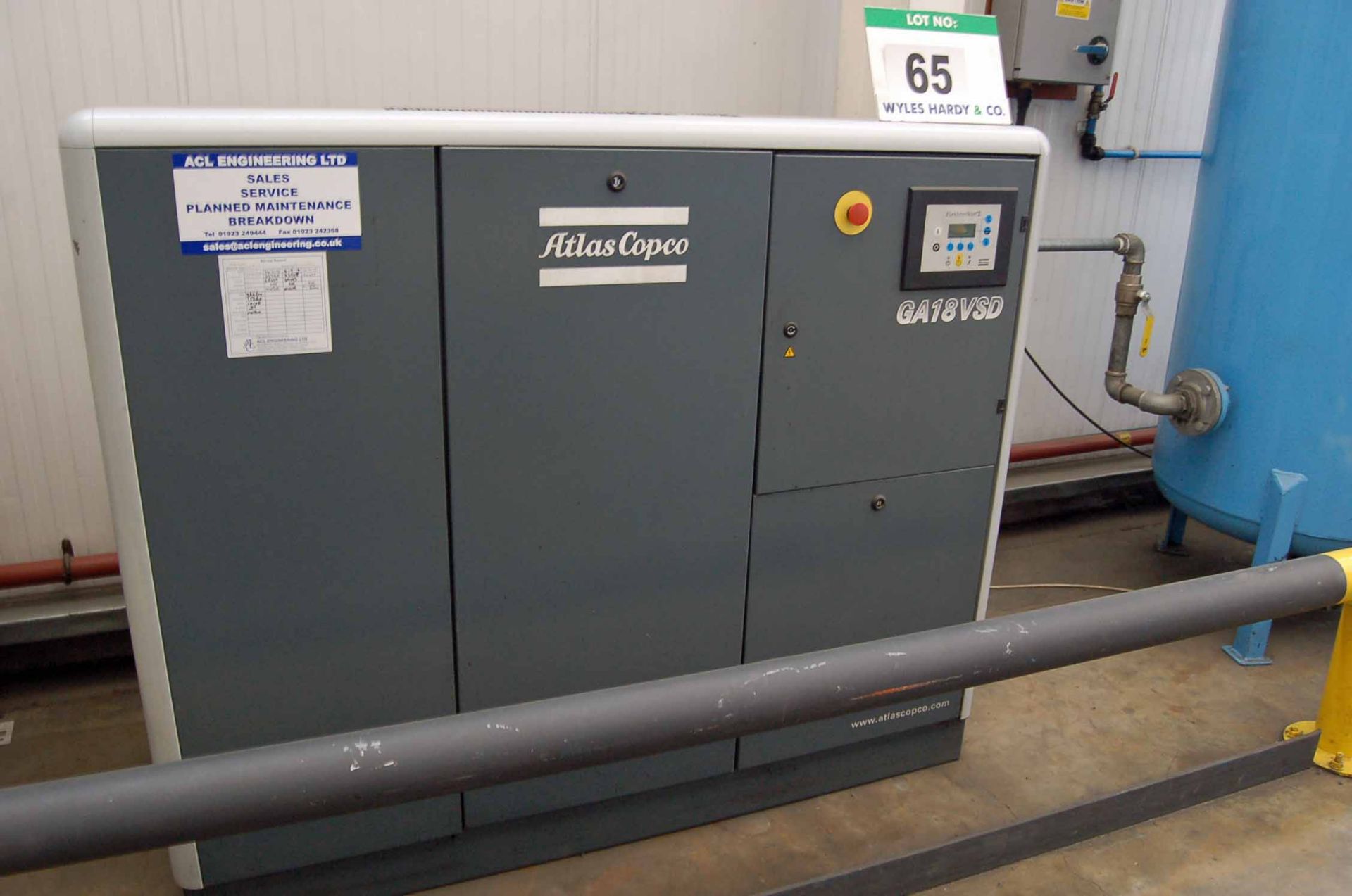 An ATLAS COPCO GA18VSD Packaged Screw Air Compressor, Serial No. AP1423013 (37107 Hours Recorded), - Image 4 of 4