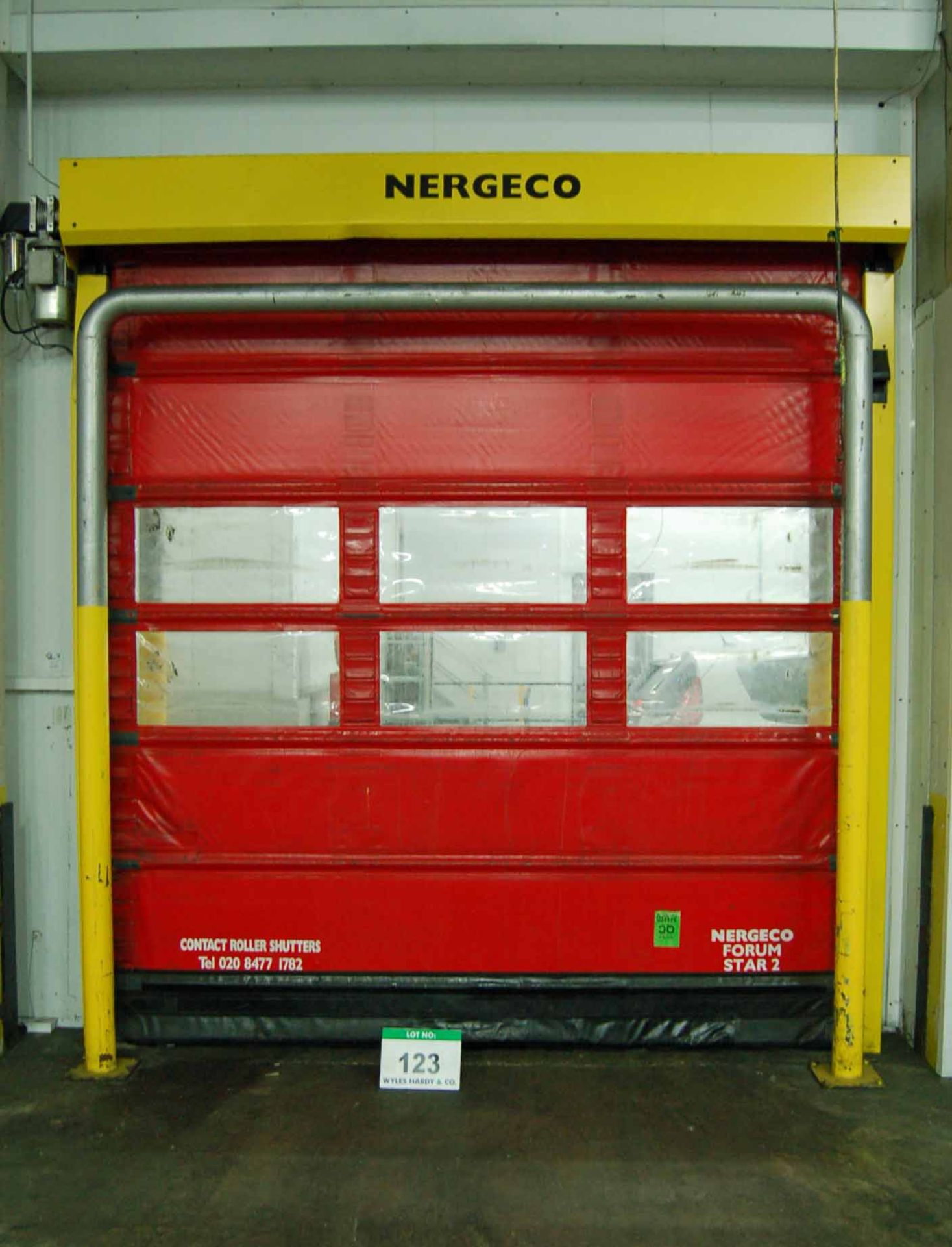 A NERGECO/BERNOS FS2 High Speed Roller Curtain Internal Door, 3.1M x 2.7M Wide Aperture, and A