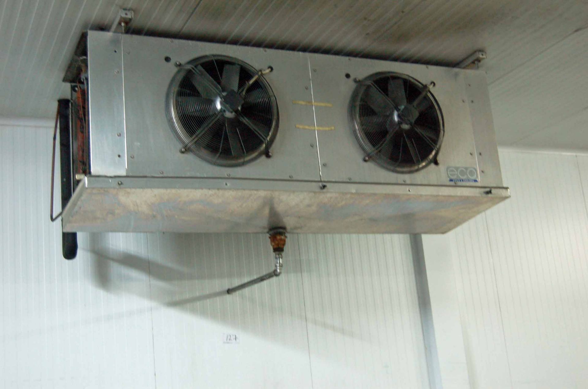 Two ECO COILS AND COOLERS Stainless Steel Clad Ceiling mounted Triple Fan Chiller Evaporator - Image 3 of 6