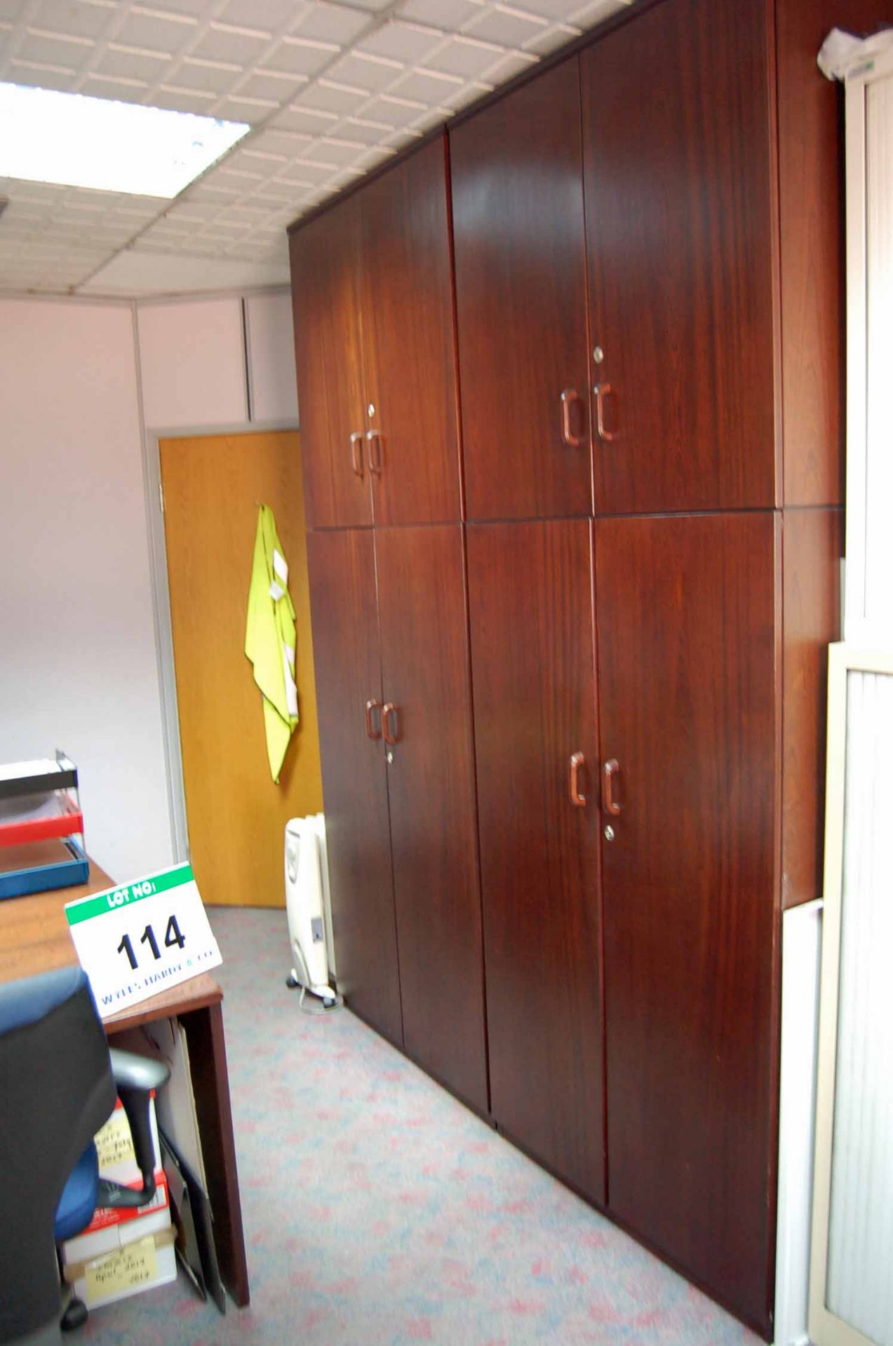 Four Light Oak Effect Ergonomic Workstations, Seven Light Oak Effect 3-Drawer Filing Cabinets, Six - Image 3 of 3