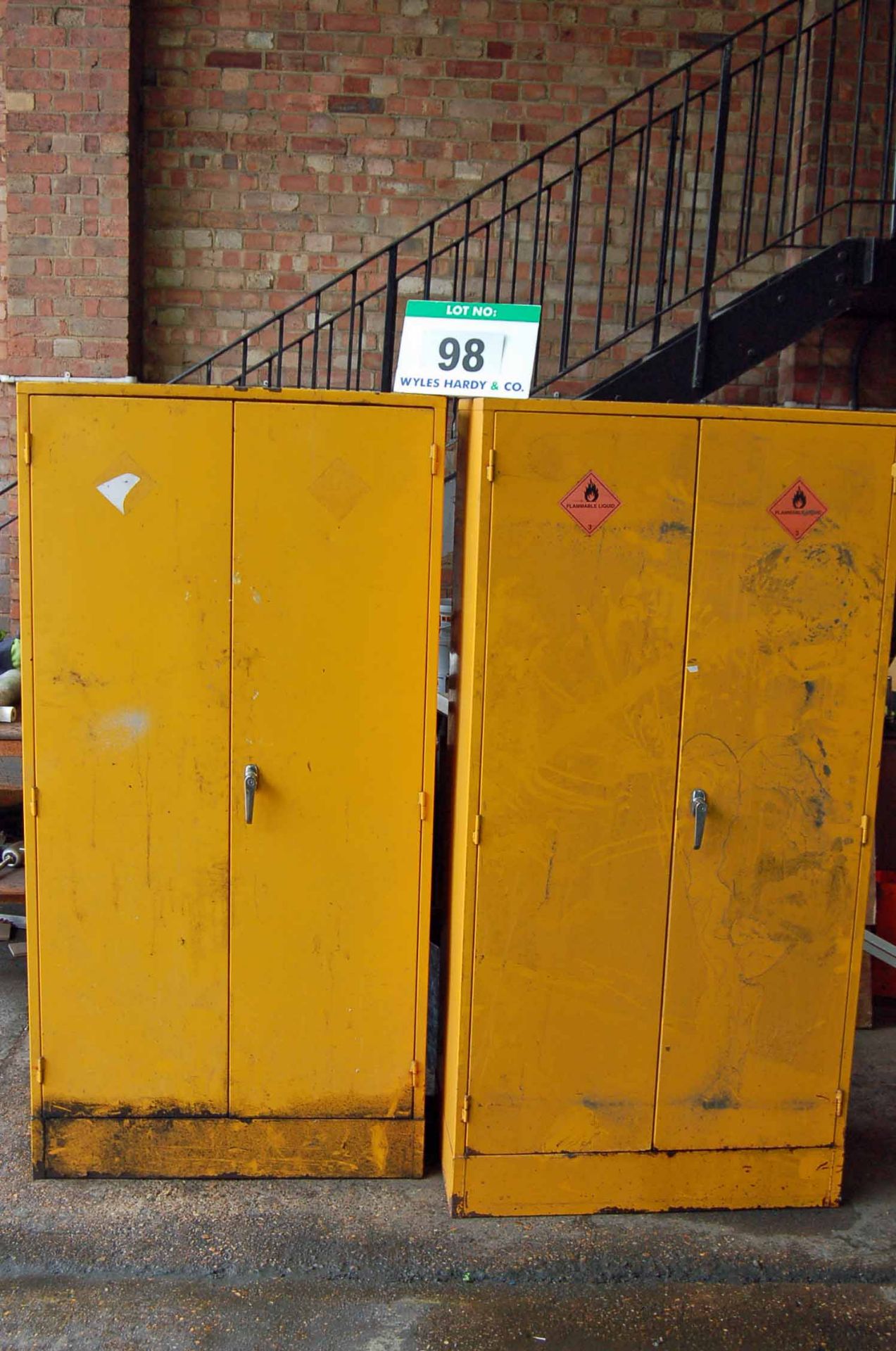 Two Yellow Steel 2-Door Flammables Cabinets - Image 2 of 2